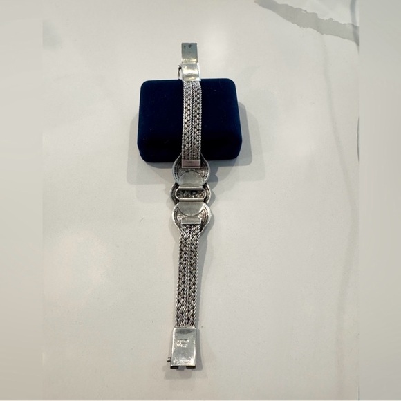 Antique 925 Sterling Silver Ornate Floral Design Women's Bracelet - Picture 3 of 6